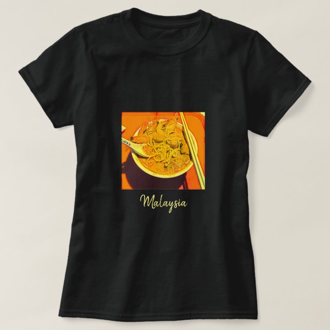 Prawn Laksa Gewürzreise Feinschmecker T-Shirt (Design vorne)