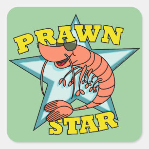 Prawn Star Quadratischer Aufkleber