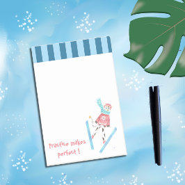 Praxis macht perfekte Skisprung Cartoon Kuh Post-it Klebezettel