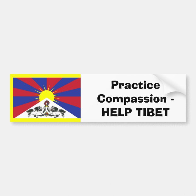 Praxis-Mitleid - HILFE TIBET Autoaufkleber (Vorne)