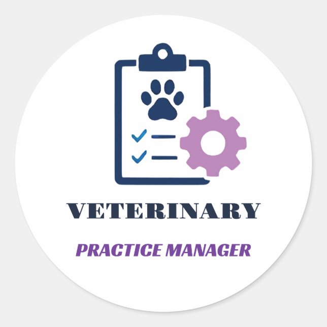 🩺 Praxismanager Tierklinik-Team 🩺 Runder Aufkleber (Vorderseite)