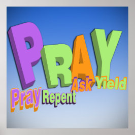 PRAY ACRONYM - PRAY REPENT FRAG YIELD POSTER