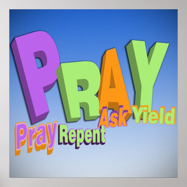 PRAY ACRONYM - PRAY REPENT FRAG YIELD POSTER (Vorne)
