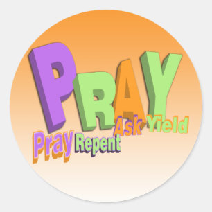 PRAY ACRONYM - PRAY REPENT FRAG YIELD RUNDER AUFKLEBER