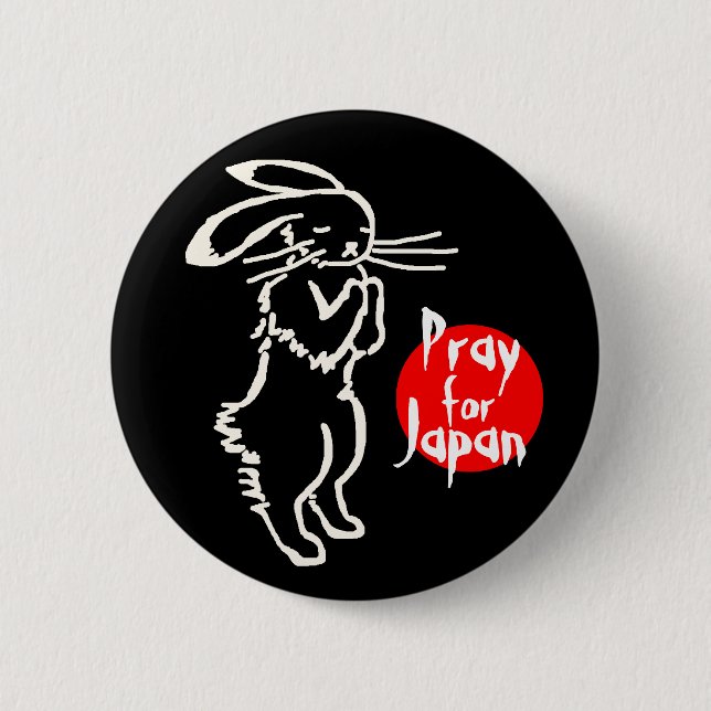 Pray for Japan(1 rabbit) Button (Vorderseite)