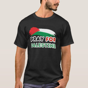 PRAY FOR PALESTINE Black T - Shirt for man