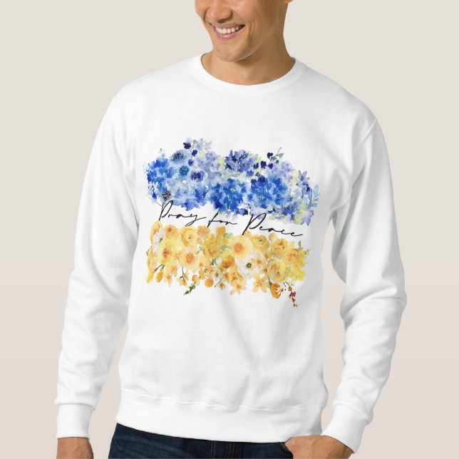 Pray for Peace & Peace in Ukraine & Watercolours. Sweatshirt (Vorderseite)