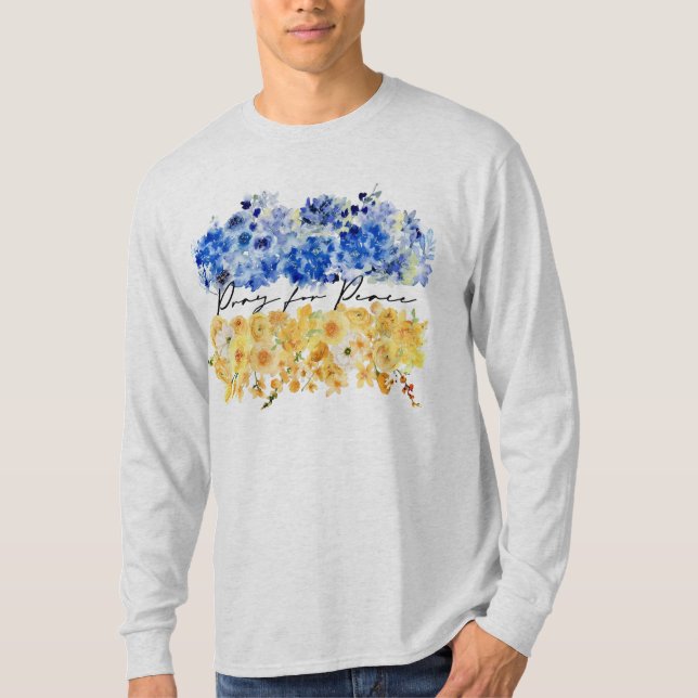 Pray for Peace & Peace in Ukraine & Watercolours. T-Shirt (Vorderseite)