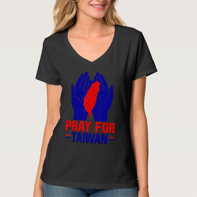 Pray For Taiwan Love Taiwan Support Taiwanese Flag T-Shirt (Vorderseite)