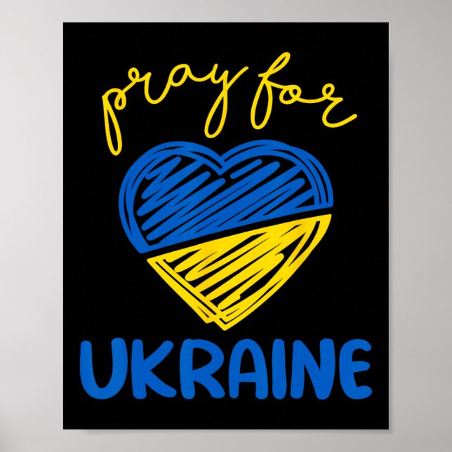 Pray For Ukraine - I Stand With Ukraine - Support  Poster (Vorne)