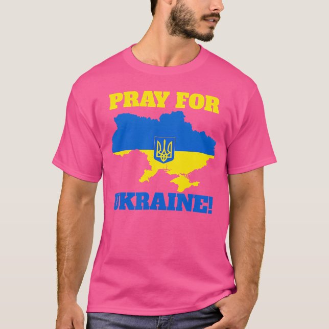 Pray For Ukraine Support Ukraine Map Patriotic gif T-Shirt (Vorderseite)