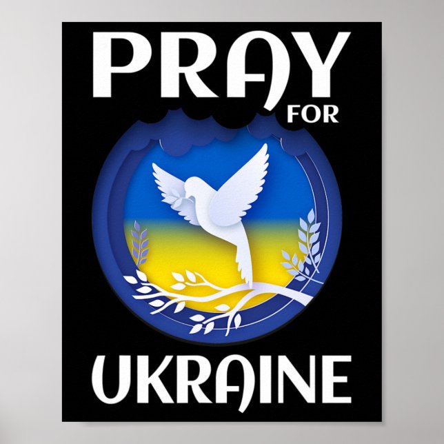 Pray For Ukraine Support Ukrainian  Poster (Vorne)