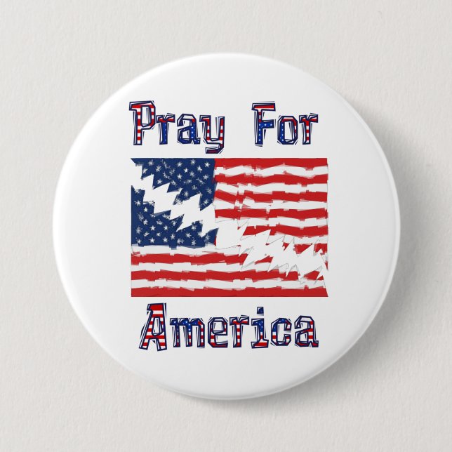 PRAY FÜR AMERIKA - Not leidende, gespaltene amerik Button (Vorderseite)