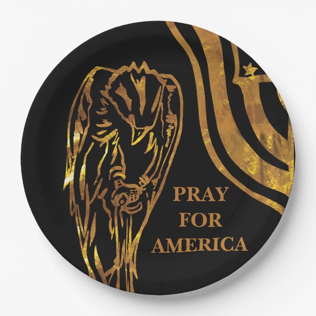 PRAY FÜR AMERIKA PAPPTELLER (Vorderseite)