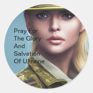 PRAY FÜR DAS GLÜCK DER UKRAINE RUNDER AUFKLEBER