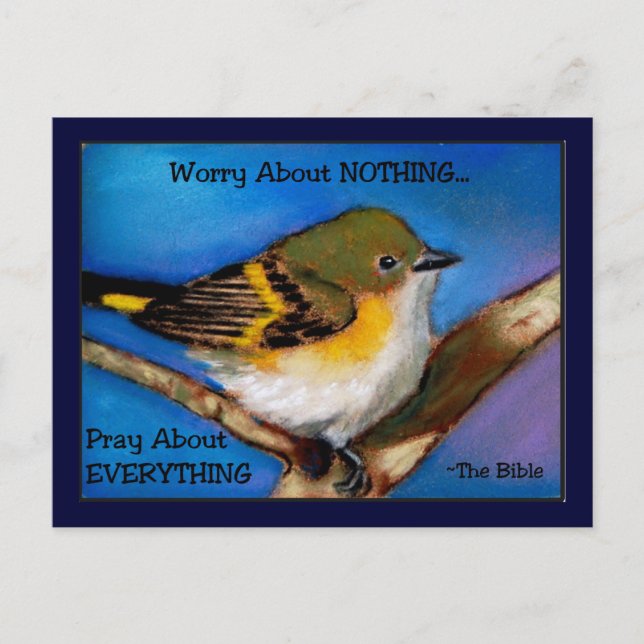PRAY: KEINE SORGE: BIBEL: BIRD POSTKARTE (Vorderseite)
