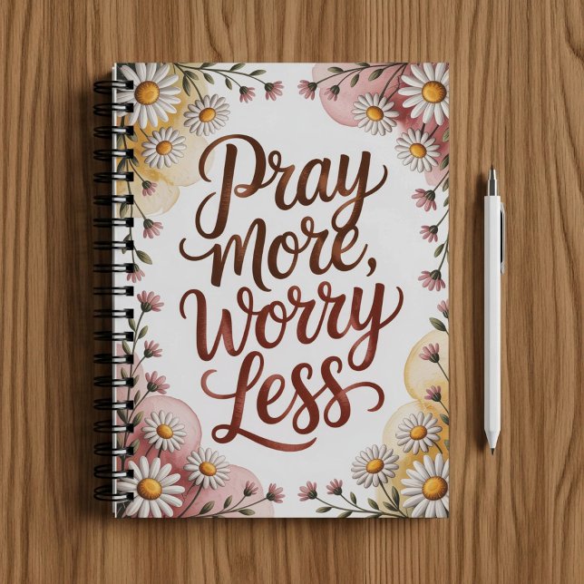 Pray more worry less notebook  notizblock (Von Creator hochgeladen)