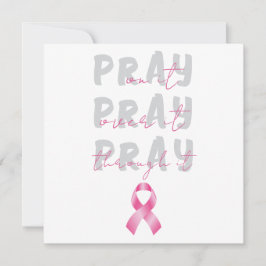 Pray Pink Ribbon Beat Breast Cancer Card Karte