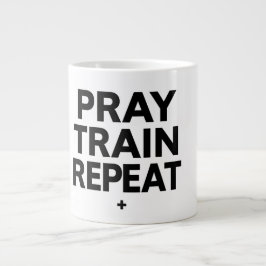 Pray Train Repeat Tasse – Christliche Fitness-Moti