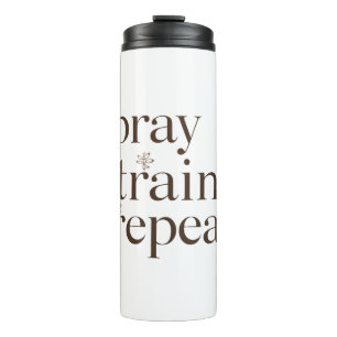 Pray Train Repeat Tasse – Christliche Fitness-Moti