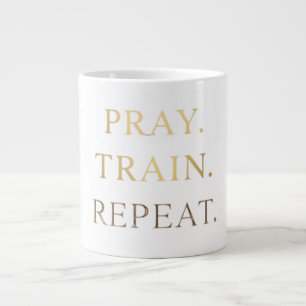 Pray Train Repeat Tasse – Christliche Fitness-Moti