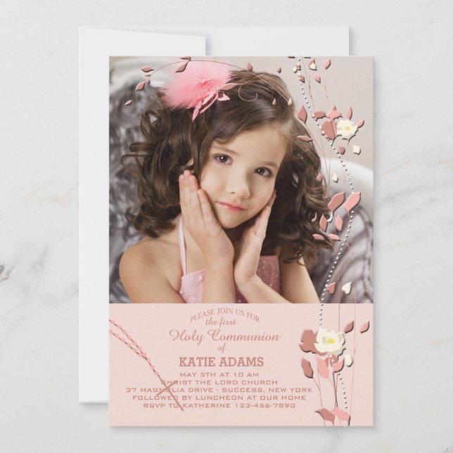 Prayer Beads Religiöses Foto Einladung (Vorderseite)