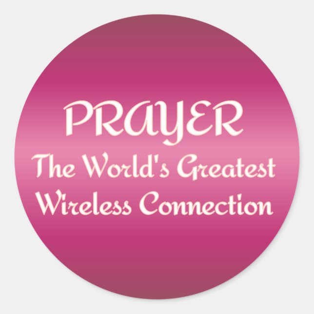 PRAYER - Beste Wireless-Verbindung Runder Aufkleber (Vorderseite)