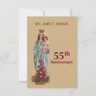 Prayer Card Name 55. Ordination Jubiläum Mary Dankeskarte