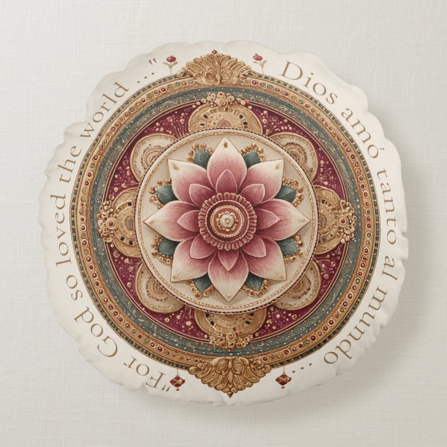 Prayer Cushion, Rundes Kissen (Vorderseite)