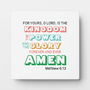 PRAYER DES modernen LORD Kingdom Power Glory Ame Fotoplatte