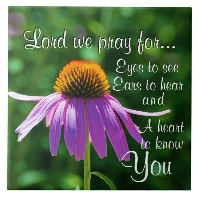 Prayer for Eyes to See and Ears to Hear, Flower Fliese (Vorderseite)