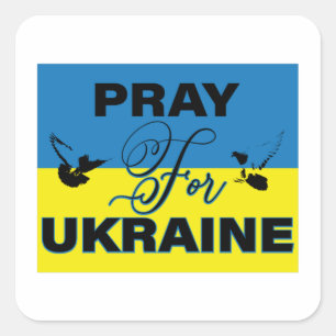Prayer for Ukraine Quadratischer Aufkleber