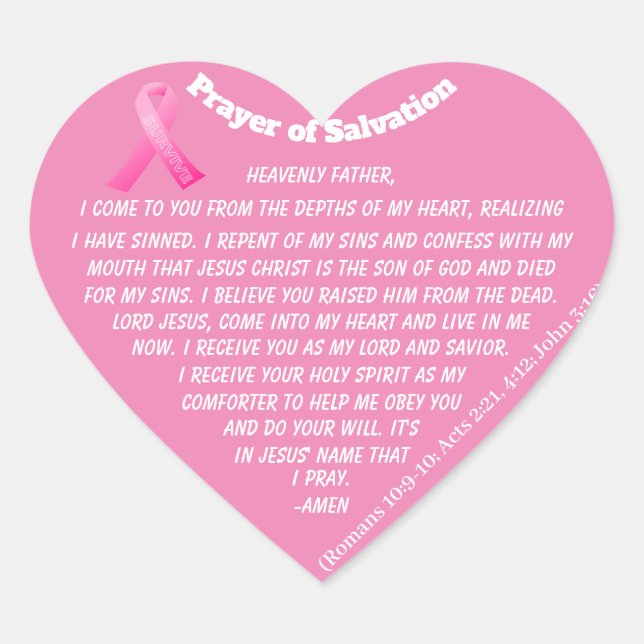 PRAYER OF SALVATION Herz-Aufkleber (Vorderseite)