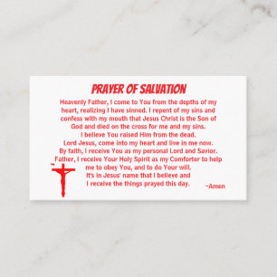 PRAYER OF SALVATION hinzufügen Kirche oder Ministe Visitenkarte
