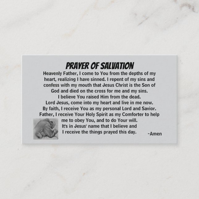PRAYER OF SALVATION hinzufügen Kirche oder Ministe Visitenkarte (Vorderseite)
