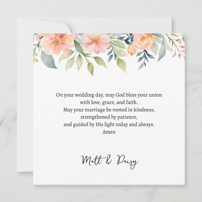 Prayer on Your Wedding Day Card | Wedding Blessing Karte (Vorderseite)
