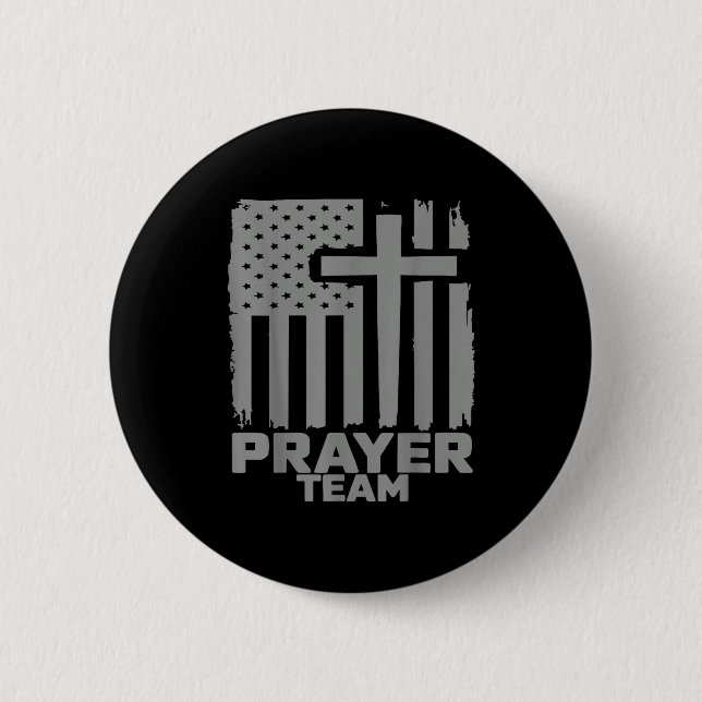 Prayer Team American Flag Christian Family Christi Button (Vorderseite)
