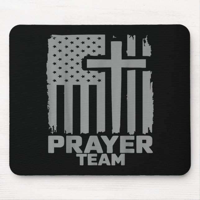 Prayer Team American Flag Christian Family Christi Mousepad (Vorne)