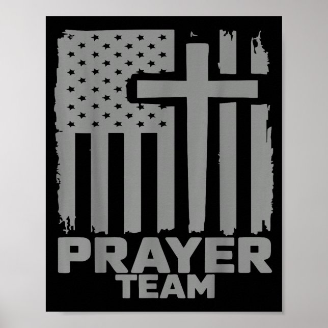Prayer Team American Flag Christian Family Christi Poster (Vorne)