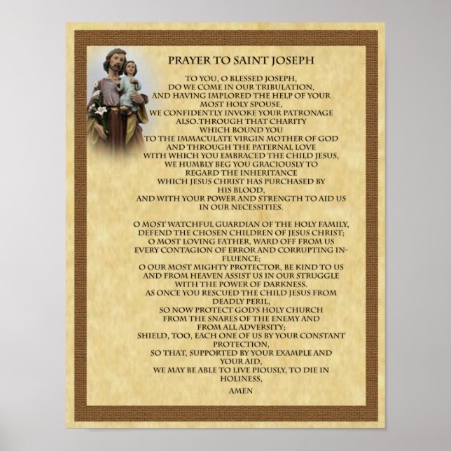 PRAYER TO ST. JOSEPH POSTER (Vorne)