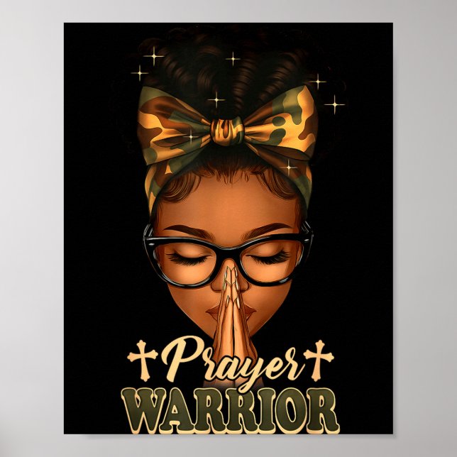 Prayer Warrior Christians Camo African American Af Poster (Vorne)