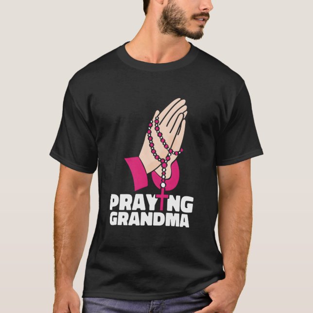 Praying Grandma Grandmother Christianity Christian T-Shirt (Vorderseite)