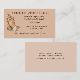 Praying Hand Church Business Cards Visitenkarte
