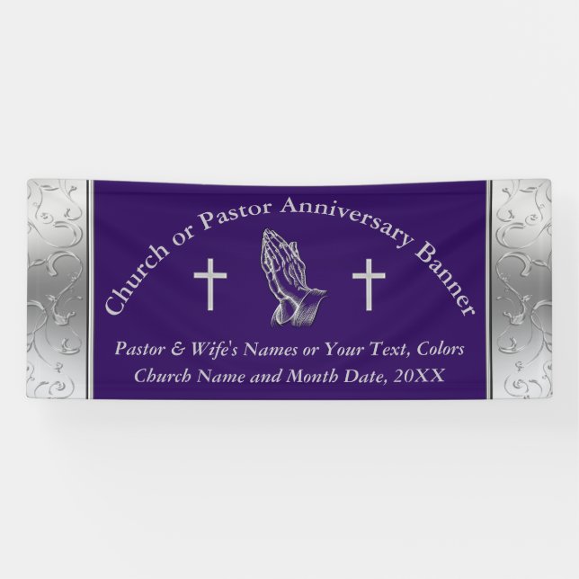 Praying Handpastor oder Church Anniversary Banner (Horizontal)