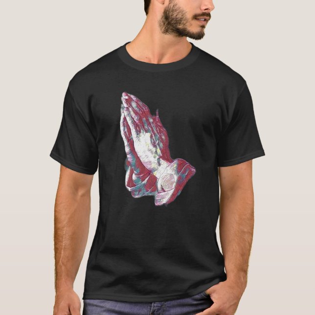 Praying Hands Amen Jesus Premium_2 T-Shirt (Vorderseite)