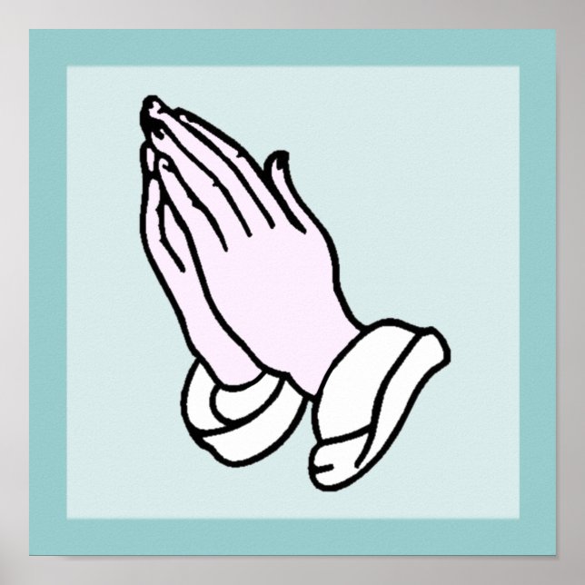 Praying Hands Border Style Poster (Vorne)