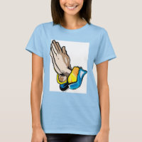 Praying Hands Ladys Burnout T - Shirt