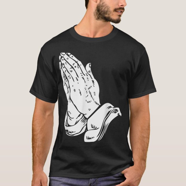 Praying Hands T Shirt - Coole Christliche religiös (Vorderseite)