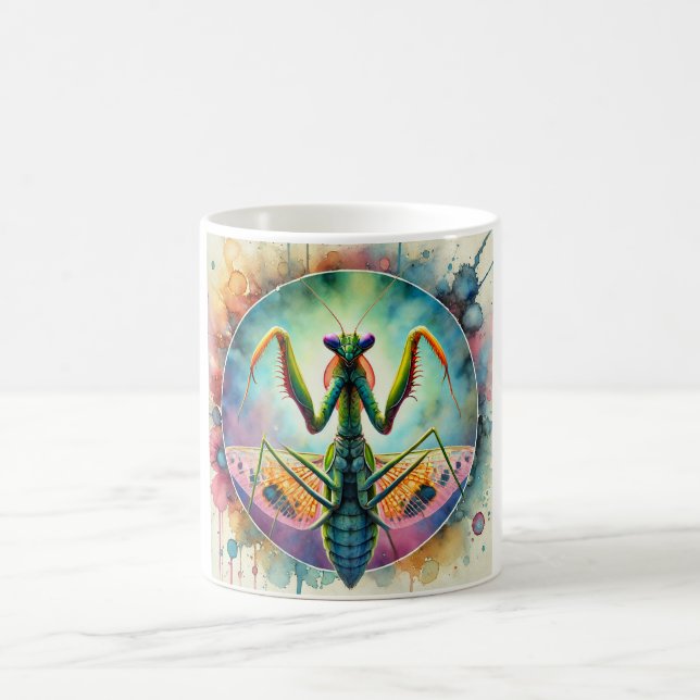Praying Mantis 290824AREF149 - Watercolor Kaffeetasse (Mittel)