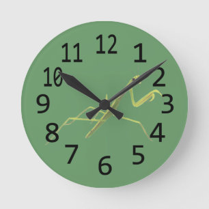 Praying Mantis Insect Painting Wall Clock Runde Wanduhr